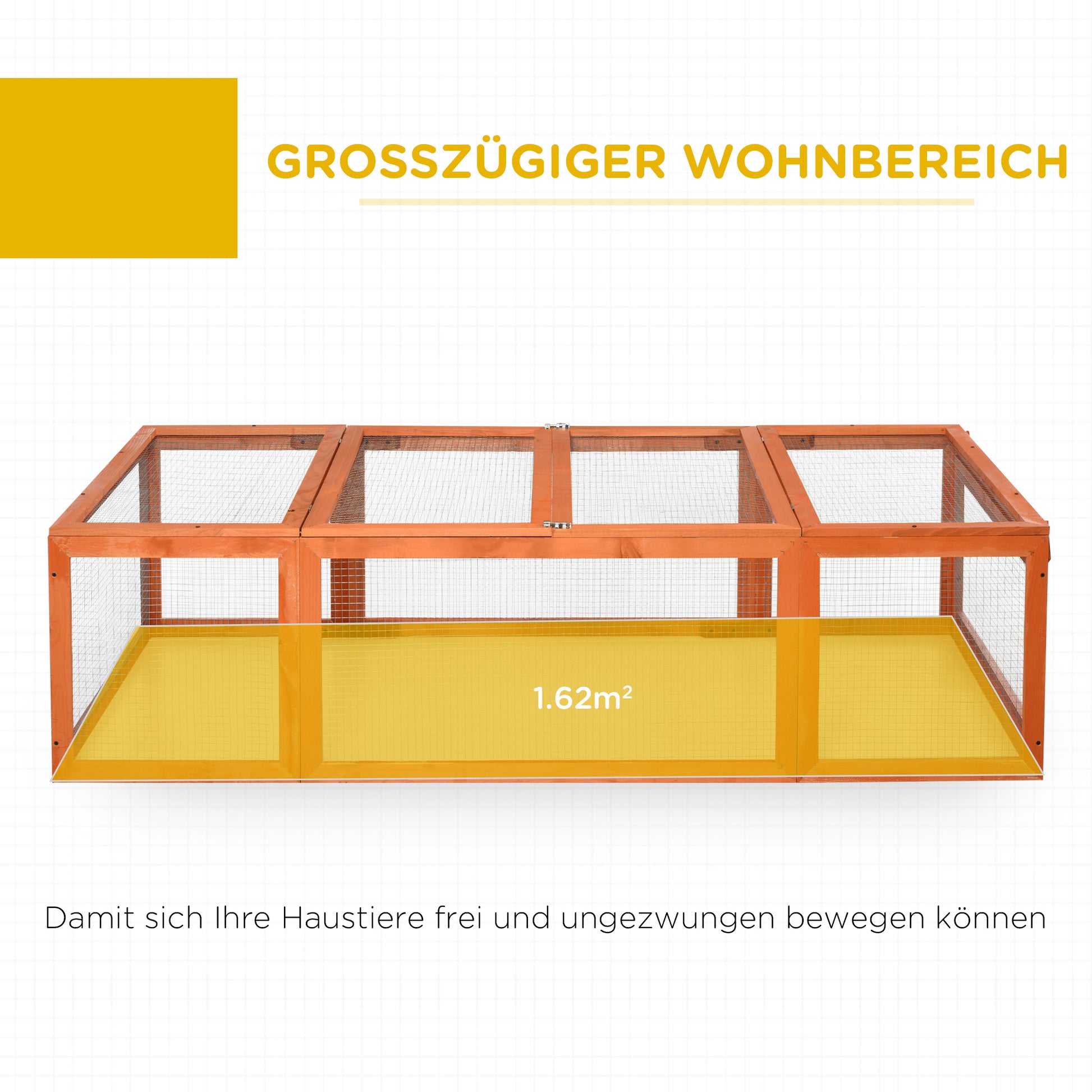 Rabbit Hutch Rabbit Hutch made of Fir Wood Winterproof Rabbit Cage with Folding Roof 180x90x48 cm Rabbit Cage Outdoor Small Animal Hutch for Small Animals Rabbits Guinea Pigs Orange