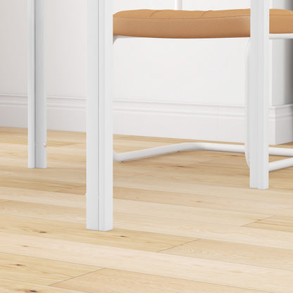 Dining Table 75 x 75 cm, Square Kitchen Table for 4 People, Dining Table Made of Toughened Glass with Metal Legs, Modern Table for Kitchen, Dining Room, and Living Room, White