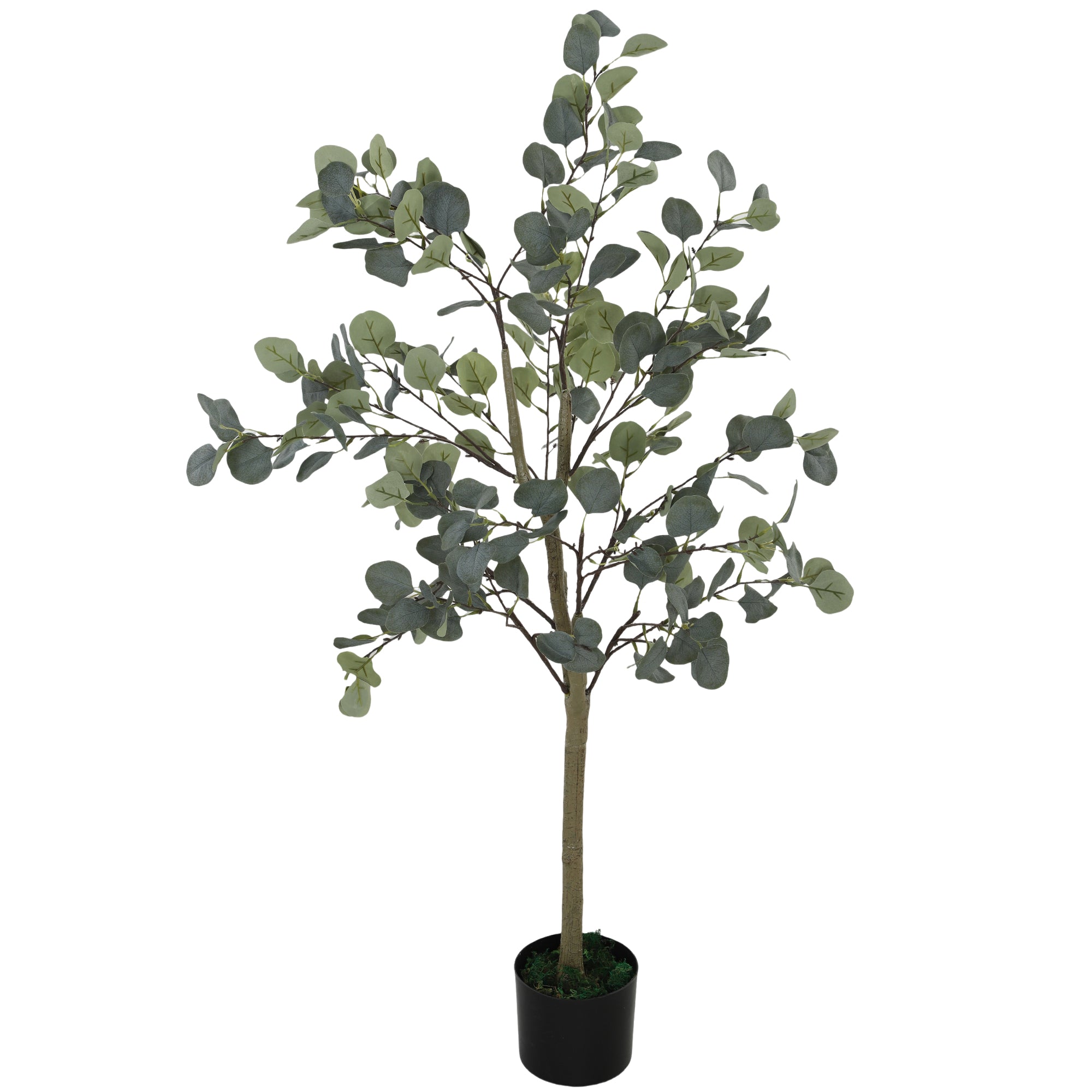 Artificial Eucalyptus Tree Large 150 cm Artificial Plant Artificial Eucalyptus in Pot, Faux Tree Realistic with Artificial Grass, Cement for Living Room, Bedroom, Office, Garden