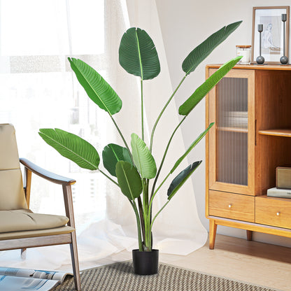 Realistic Artificial Palm Tree Decoration Plant with Pot 10 Leaves Ф18x180cm for Indoor No Installation Needed