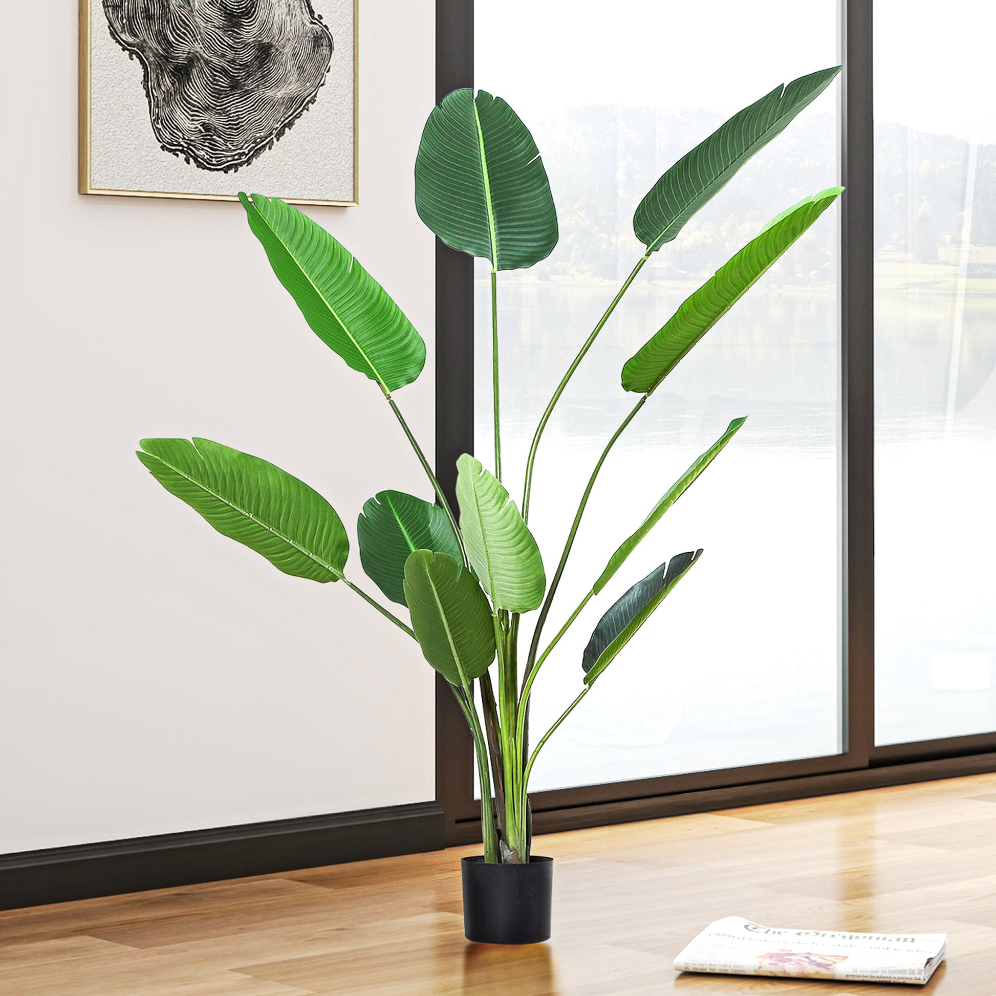 Realistic Artificial Palm Tree Decoration Plant with Pot 10 Leaves Ф18x180cm for Indoor No Installation Needed