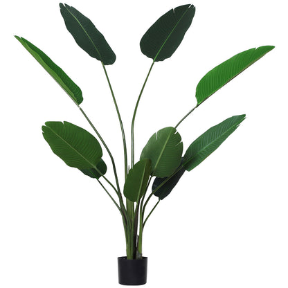 Realistic Artificial Palm Tree Decoration Plant with Pot 10 Leaves Ф18x180cm for Indoor No Installation Needed