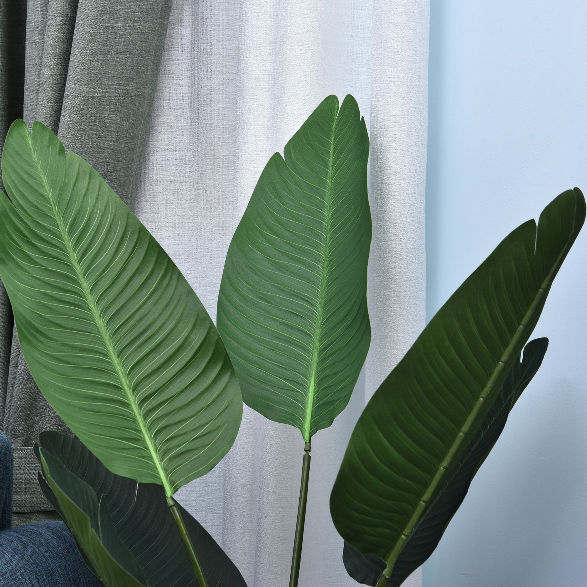 Realistic Artificial Palm Tree Decoration Plant with Pot 10 Leaves Ф18x180cm for Indoor No Installation Needed