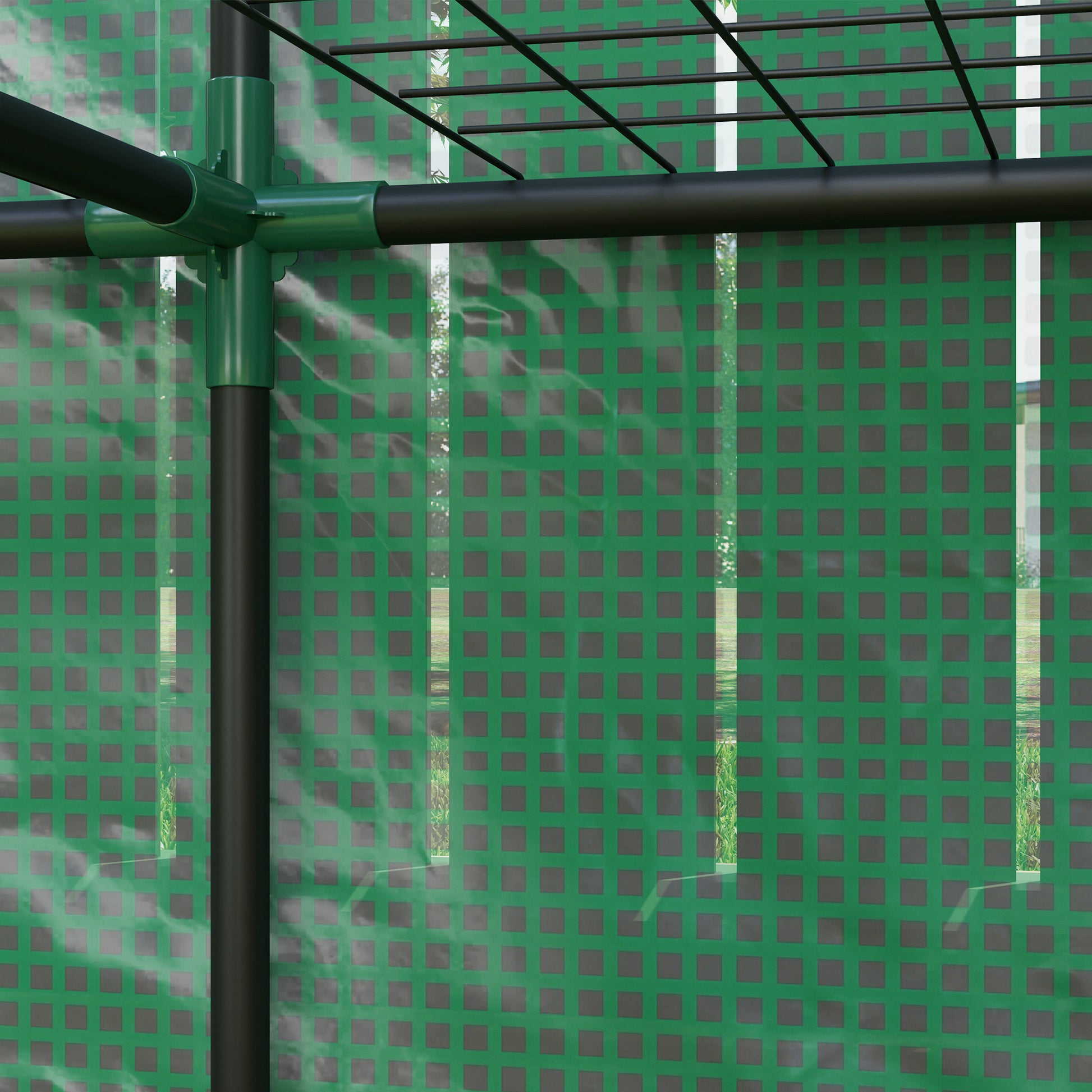 Greenhouse with Pent Roof Double Door, Shelves, Winterproof Foil Greenhouse Made of Steel, Greenhouse for Balcony, Garden, Tomato House 144 x 48 x 152 cm, Tomato Greenhouse for Tomatoes, Vegetables, Green