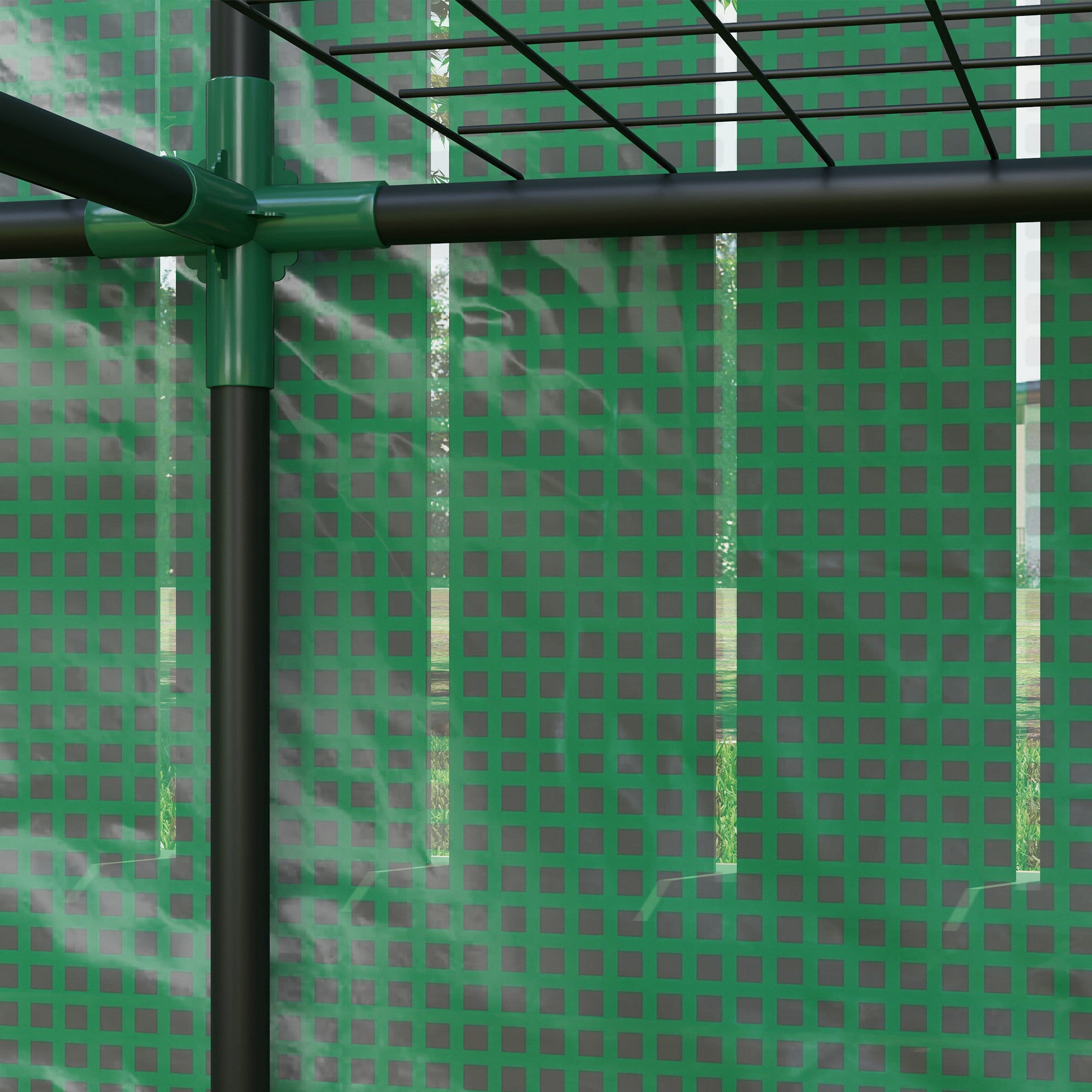 Greenhouse with Pent Roof Double Door, Shelves, Winterproof Foil Greenhouse Made of Steel, Greenhouse for Balcony, Garden, Tomato House 144 x 48 x 152 cm, Tomato Greenhouse for Tomatoes, Vegetables, Green