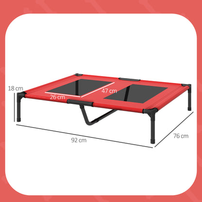 Dog Cot Outdoor Sleeping Place Dog Bed Dog Sofa Pet Bed Cat Bed Coffee-Red 92 x 76 x 18 cm