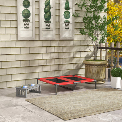 Dog Cot Outdoor Sleeping Place Dog Bed Dog Sofa Pet Bed Cat Bed Coffee-Red 92 x 76 x 18 cm