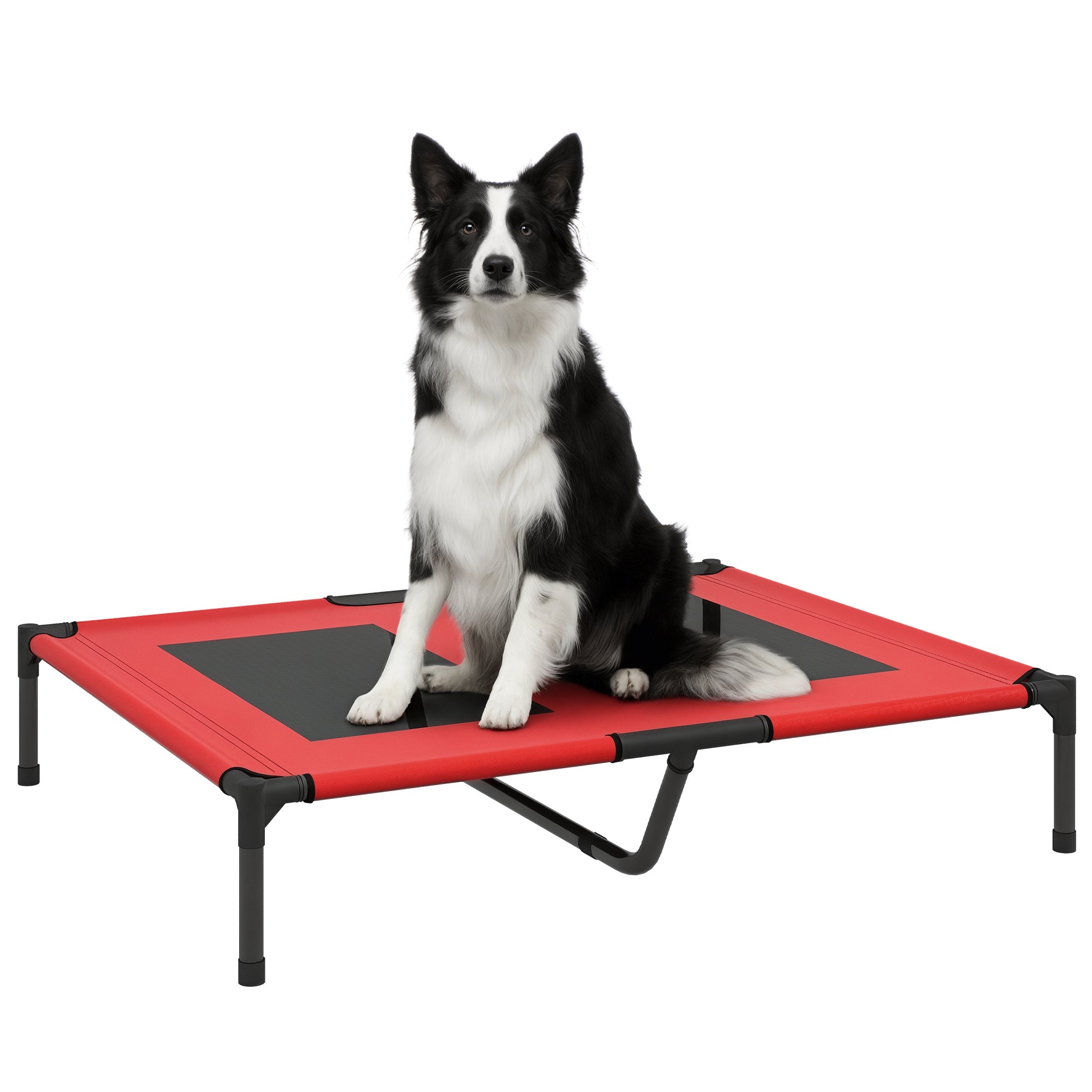 Dog Cot Outdoor Sleeping Place Dog Bed Dog Sofa Pet Bed Cat Bed Coffee-Red 92 x 76 x 18 cm