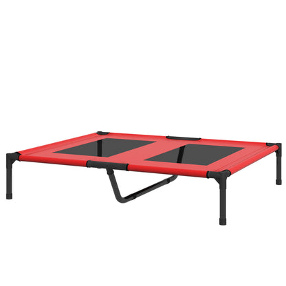 Dog Cot Outdoor Sleeping Place Dog Bed Dog Sofa Pet Bed Cat Bed Coffee-Red 92 x 76 x 18 cm