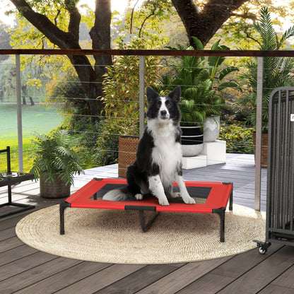 Dog Cot Outdoor Sleeping Place Dog Bed Dog Sofa Pet Bed Cat Bed Coffee-Red 92 x 76 x 18 cm