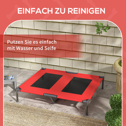 Dog Cot Outdoor Sleeping Place Dog Bed Dog Sofa Pet Bed Cat Bed Coffee-Red 92 x 76 x 18 cm