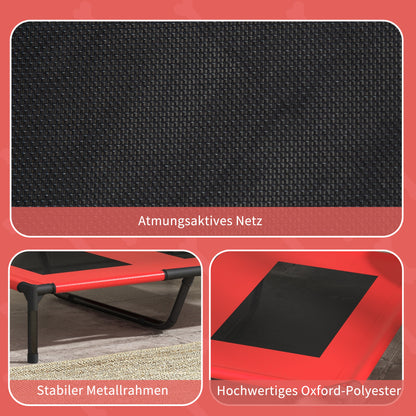 Dog Cot Outdoor Sleeping Place Dog Bed Dog Sofa Pet Bed Cat Bed Coffee-Red 92 x 76 x 18 cm