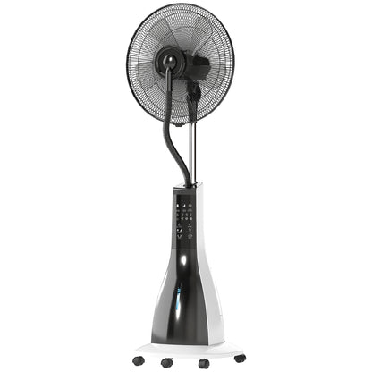 Water-Cooled Fan with Mist Function, Stand Fan with Remote Control, Timer Function, Oscillating, 3 Speeds, 3L Water Tank, 90W Water Fan with Wheels, 125cm