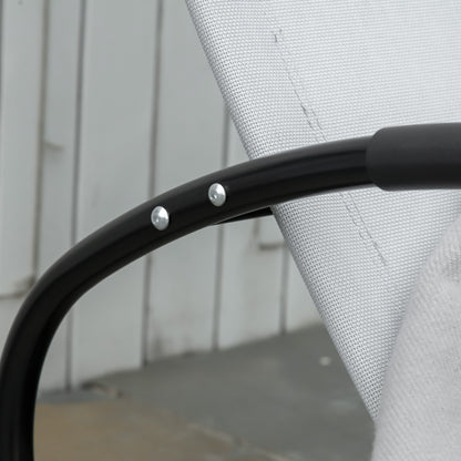 Zero Gravity Garden Rocking Chair, Ergonomic Garden Recliner with Breathable Fabric and Cushion for Indoor and Outdoor Use, 105x62x88 cm, Gray