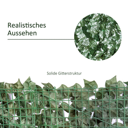 Artificial Hedge Privacy Screen, UV Protected Privacy Screen, Green Balcony Privacy Screen, Fence Privacy Screen with Leaves, Hedge Fence, Wall Artificial 300 x 150 cm for Garden Wedding