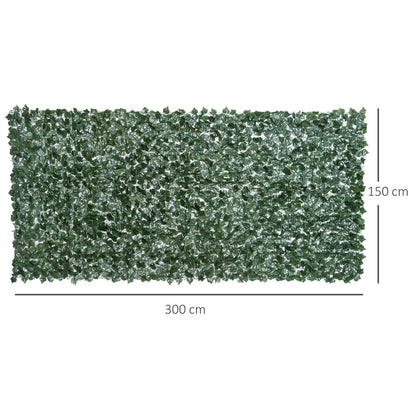 Artificial Hedge Privacy Screen, UV Protected Privacy Screen, Green Balcony Privacy Screen, Fence Privacy Screen with Leaves, Hedge Fence, Wall Artificial 300 x 150 cm for Garden Wedding