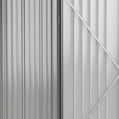 Utility Shed with Pent Roof 1.34m² Garden House Tool Shed Lockable Utility Cabinet Galvanized Steel Black 161.5 x 94.5 x 196 cm