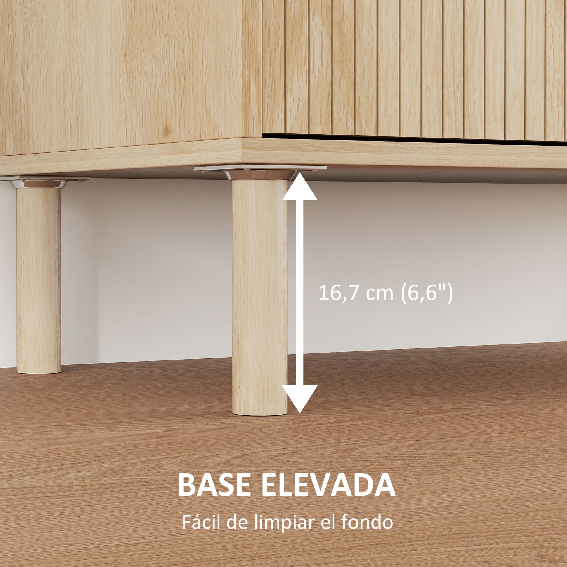 Living Room Sideboard with Adjustable Shelf, 2 Doors, Anti-tipping System, and Pine Wood Legs for Dining Room Hallway 78x40x77.5 cm Oak