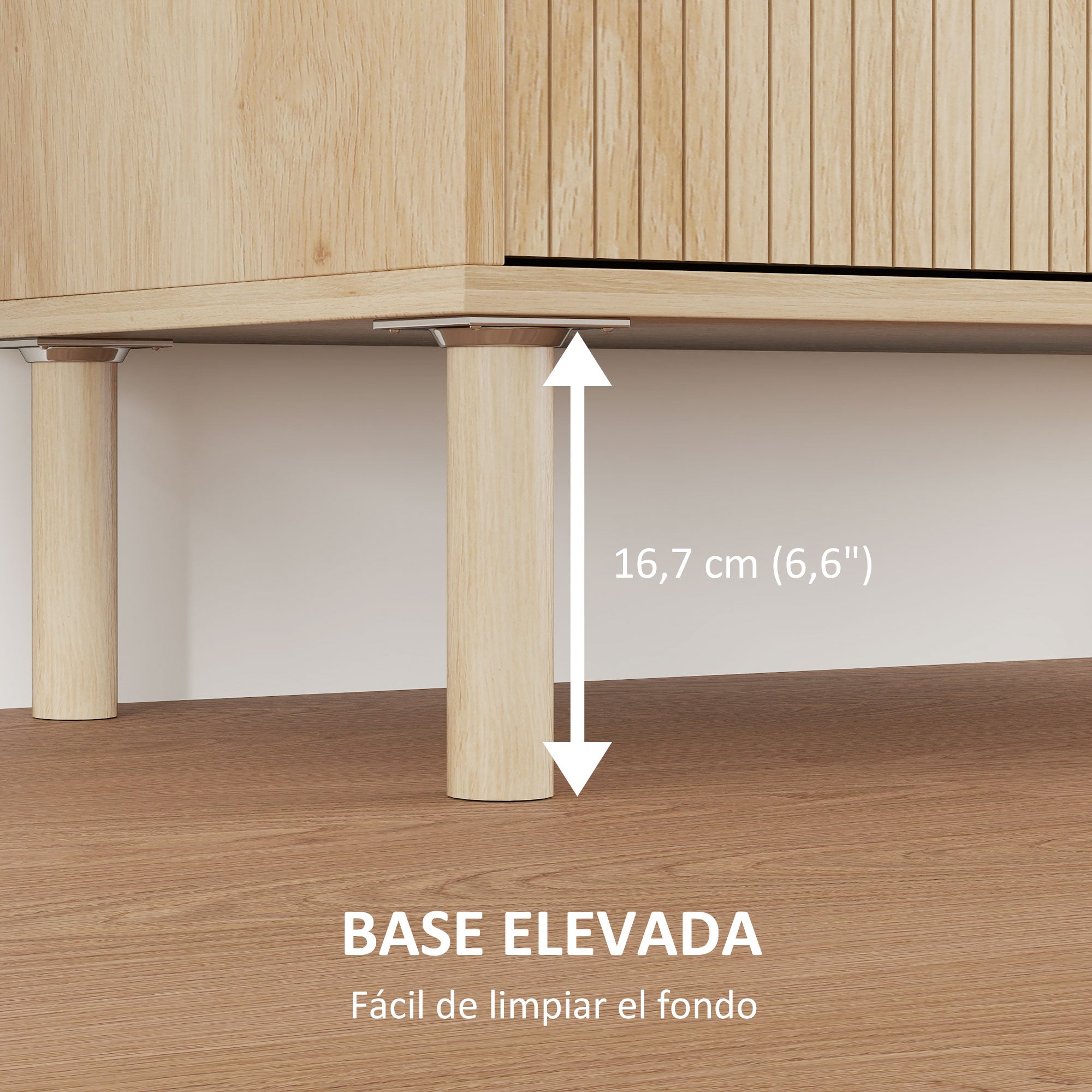 Living Room Sideboard with Adjustable Shelf, 2 Doors, Anti-tipping System, and Pine Wood Legs for Dining Room Hallway 78x40x77.5 cm Oak