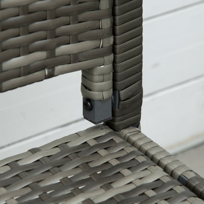 Garden Bench Polyrattan 2-Seater UV-Resistant Bench with Ergonomic Armrests Backrest Garden Furniture Park Bench up to 240kg Loadable Balcony Bench for Garden Terrace, 122x60x85cm, Gray