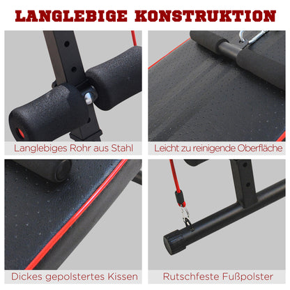 Sit Up Bench height adjustable multifunction weight bench with 4/5-fold adjustable leg fixation, training bench for full body training flat bench incline bench ab trainer & back trainer