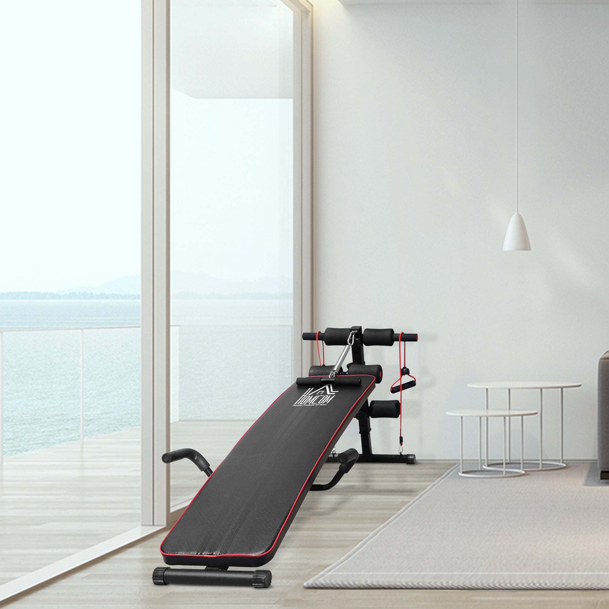Sit Up Bench height adjustable multifunction weight bench with 4/5-fold adjustable leg fixation, training bench for full body training flat bench incline bench ab trainer & back trainer