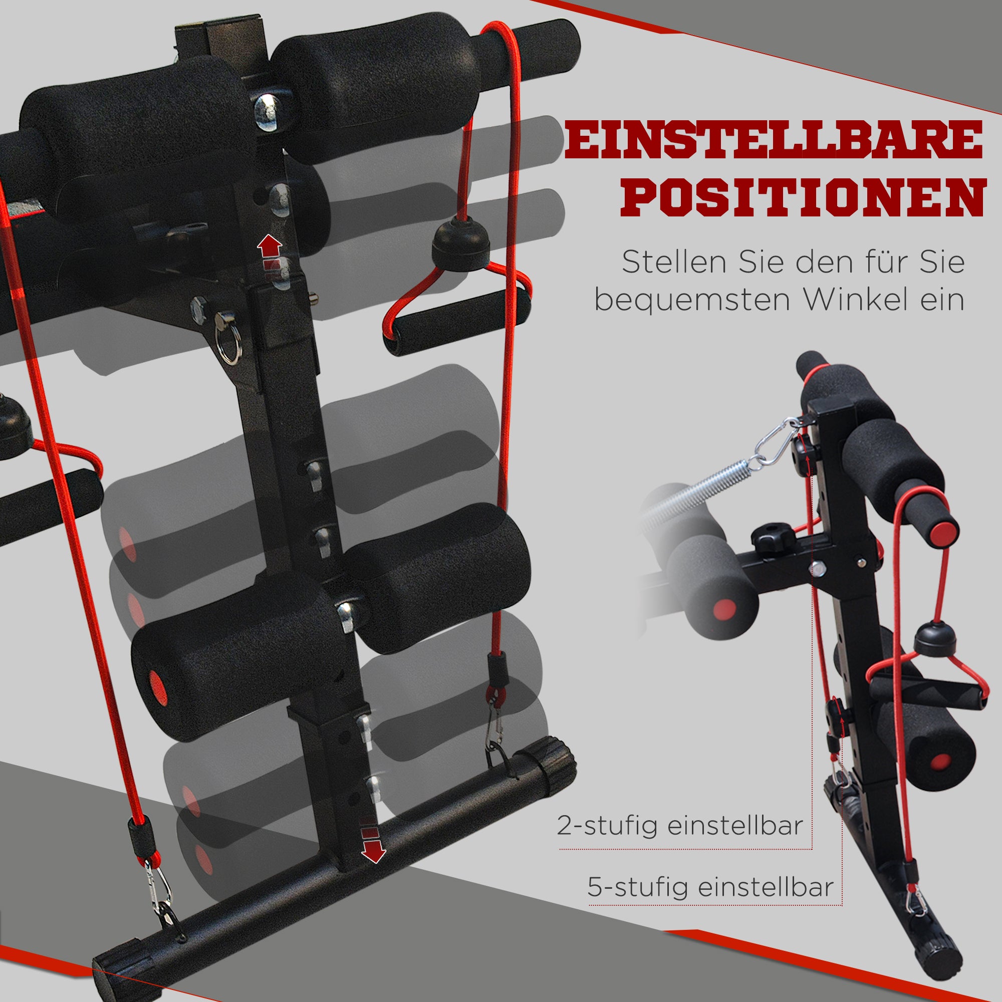 Sit Up Bench height adjustable multifunction weight bench with 4/5-fold adjustable leg fixation, training bench for full body training flat bench incline bench ab trainer & back trainer
