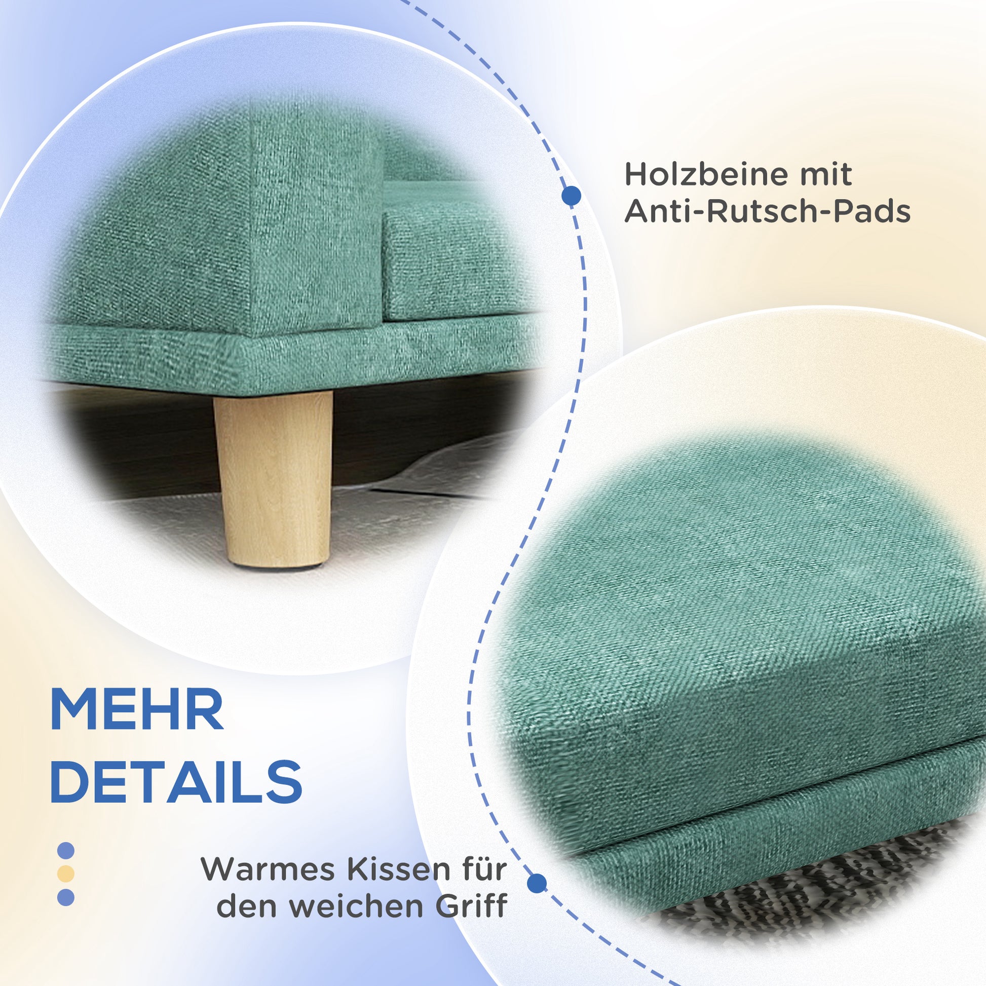 Dog Sofa, Pet Sofa Cat Sofa with Cushion, Dog Bed for Large Dogs, Dog Couch with Elevated Design, Dog Chair with Wooden Legs, Green, 98 x 67 x 25 cm