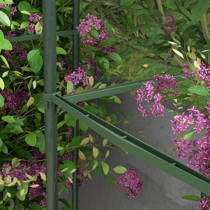 Set of 2 Trellises with Planting Bag, Flower Grid, Trellis, Plant Frame, Tomato Cage for Climbing Plants, Steel, Green, 33 x 33 x 180 cm