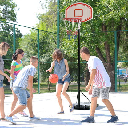 Outdoor Basketball Hoop, 175-215 cm Adjustable Height Basketball Stand with Wheels, Indoor Basketball Hoop with Stand 71 x 45 cm Backboard Gift for Teenagers