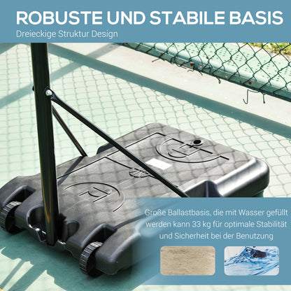 Outdoor Basketball Hoop, 175-215 cm Adjustable Height Basketball Stand with Wheels, Indoor Basketball Hoop with Stand 71 x 45 cm Backboard Gift for Teenagers