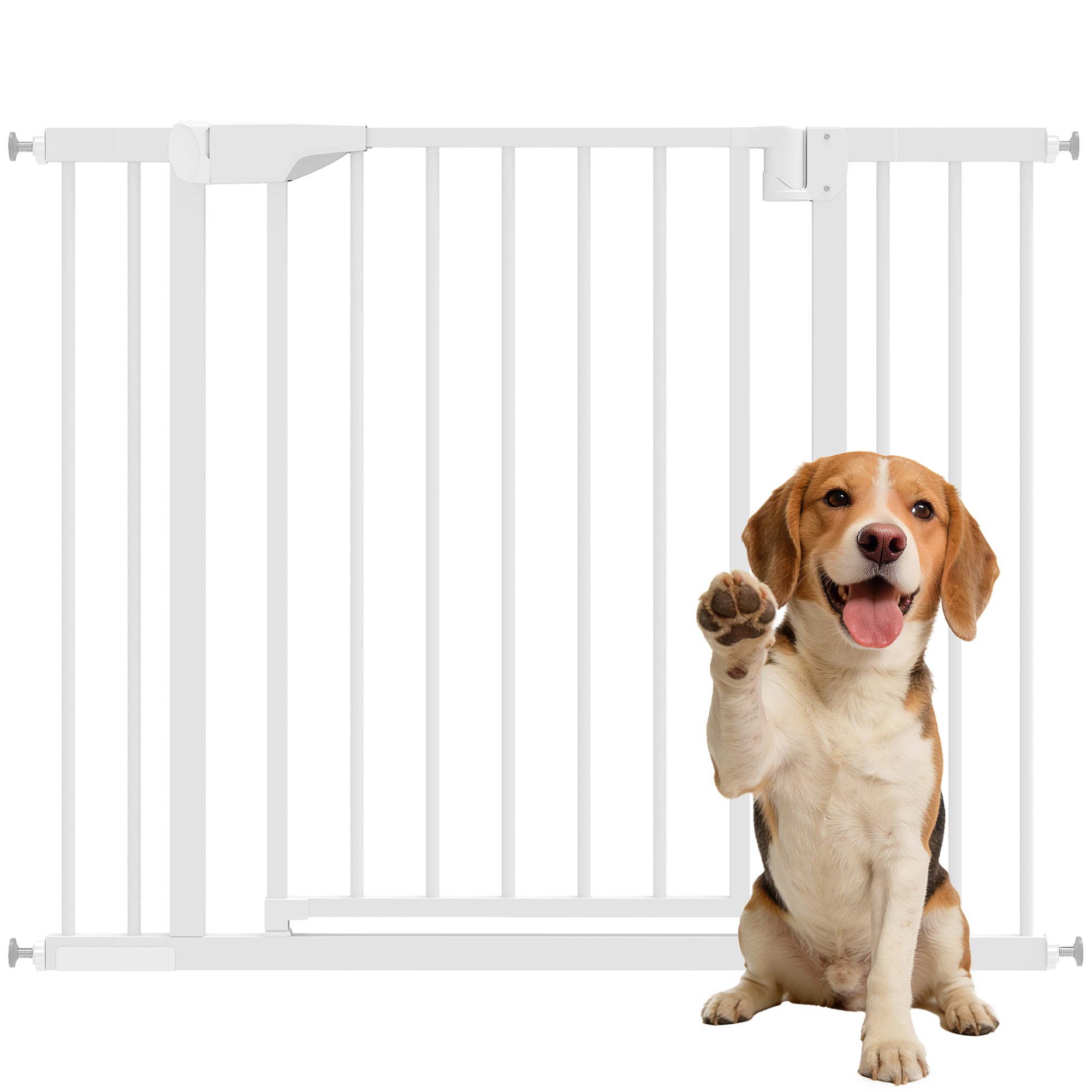 Expandable Safety Gate for Babies & Dogs — Fits 96–103 cm (38–41") Openings, 76 cm (30") High — Auto-Close, Bidirectional, No-Drill Pressure Mount, White