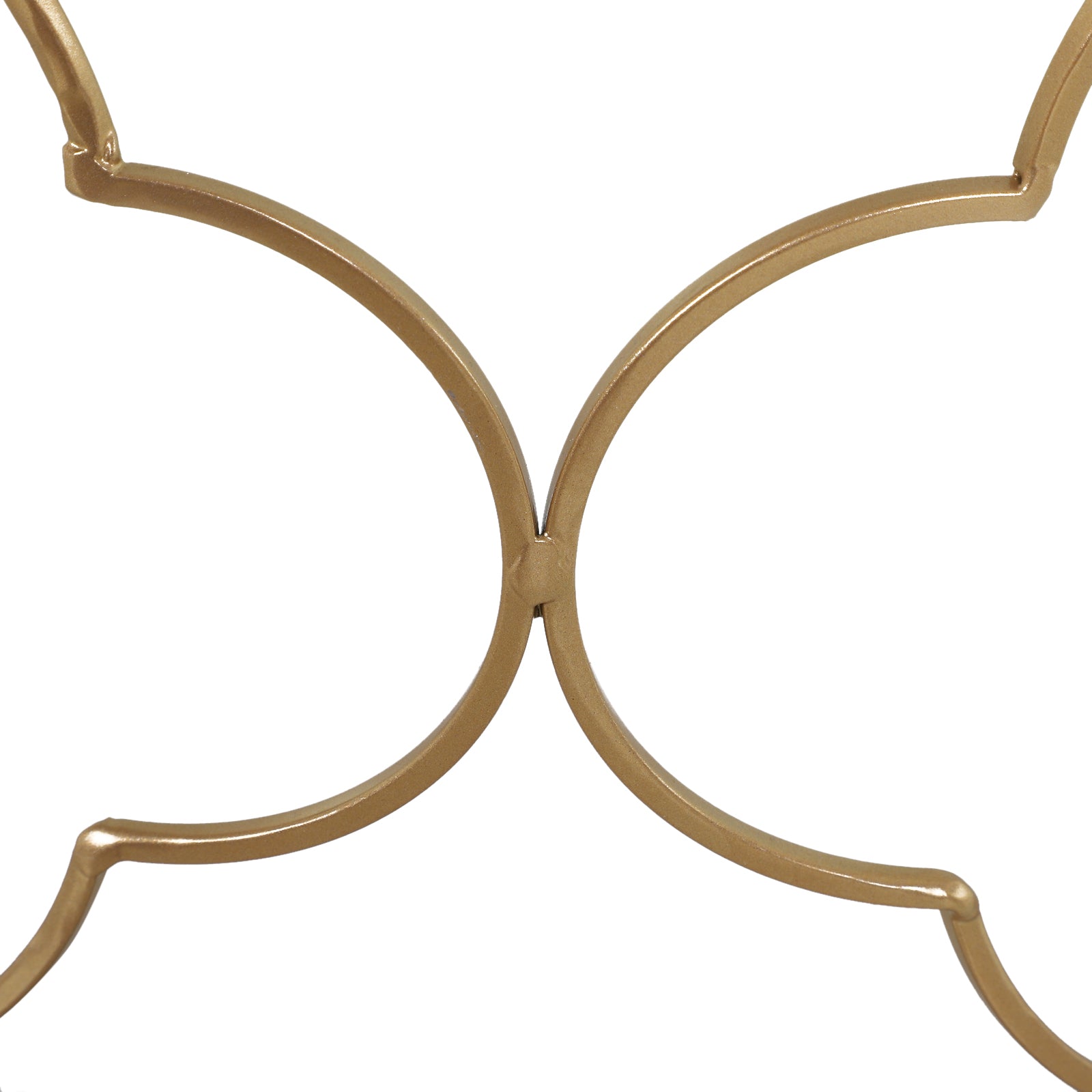 Set of 2 Art Deco Stackable Living Room Coffee Tables, Metal with Tempered Glass Top, Gold