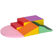 Set of 6 Foam Blocks for Kids Large Construction Blocks Building Figures Learning Toy for Climbing and Crawling Multicolor
