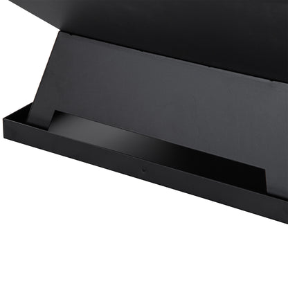 Fire Pit 45 x 45 x 34cm Stainless Steel Fire Pit with Spark Screen Poker Fire Bowls Fire Basket for Garden, Balcony, BBQ Camping Black