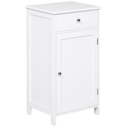 Bathroom Cabinet with 1 Drawer 1 Door and Adjustable Interior Shelf Storage Unit for Living Room Kitchen Antitopple 43x34x77 cm White