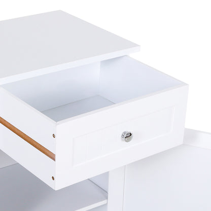 Bathroom Cabinet with 1 Drawer 1 Door and Adjustable Interior Shelf Storage Unit for Living Room Kitchen Antitopple 43x34x77 cm White