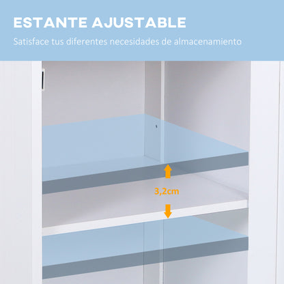 Bathroom Cabinet with 1 Drawer 1 Door and Adjustable Interior Shelf Storage Unit for Living Room Kitchen Antitopple 43x34x77 cm White