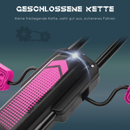 Go-Kart, Children's Vehicle with Adjustable Seat, Pedal Car with Rubber Tires, Pedal and Hand Brake, Kettcar for 5-12 Year Olds, Outdoor, Pink