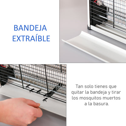 Electric Mosquito Lamp 30W Fly Killer Indoor Electric with UV Light Effect 60 sqm for Garden Terrace Patio 48.5x8.5x26.5 cm Silver