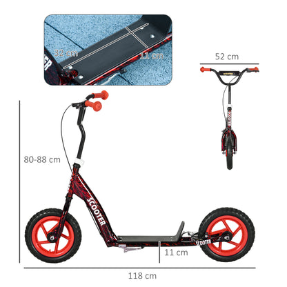Kids Scooter Scooter Child Large Wheels from 6 to 12 years Adjustable Height Red Rear Brake Kickstand