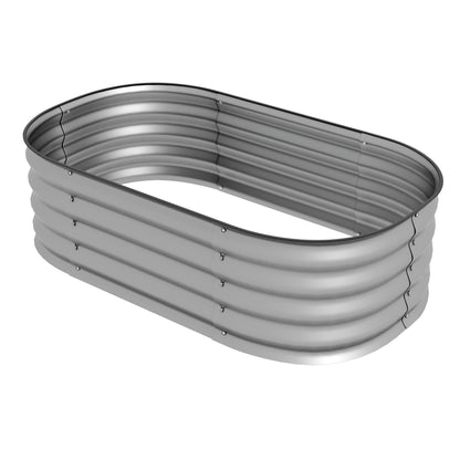 Metal Raised Bed, Plant Box, Vegetable Bed, DIY Flower Box with Open Bottom, Herb Bed for Garden, Balcony, Silver 105 x 62 x 30 cm