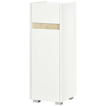 Bathroom Cabinet with Drawer and Cabinet with Adjustable Shelf, Multi-Purpose Wooden Bathroom Cabinet, 30x33x88cm, White