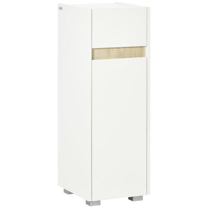 Bathroom Cabinet with Drawer and Cabinet with Adjustable Shelf, Multi-Purpose Wooden Bathroom Cabinet, 30x33x88cm, White