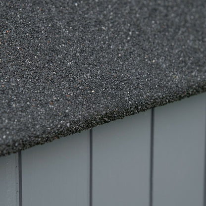 Wooden Garden Cabinet, Weatherproof Tool Shed 129x51.5x180cm, Equipment House with Door, Gable Roof, Tool Cabinet with Shelves, Garden House Tool Cabinet Garden Shed for Garden, Terrace, Gray