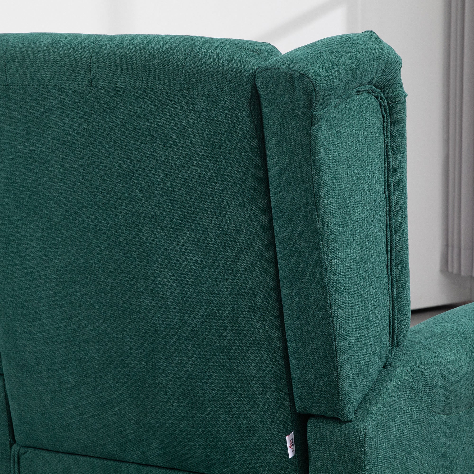 Living Room Armchair, Tufted Armchair with Wooden Legs, Wide Seat, Great Comfort, Classic Style, 74 x 86 x 102 cm, Green