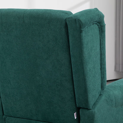 Living Room Armchair, Tufted Armchair with Wooden Legs, Wide Seat, Great Comfort, Classic Style, 74 x 86 x 102 cm, Green