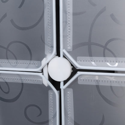 DIY Wardrobe Shelving System with 2 Large and 9 Small Cubes DIY Cube Organizer, Shoe Rack, Storage Rack for Books Toys Black 111 x 47 x 183 cm