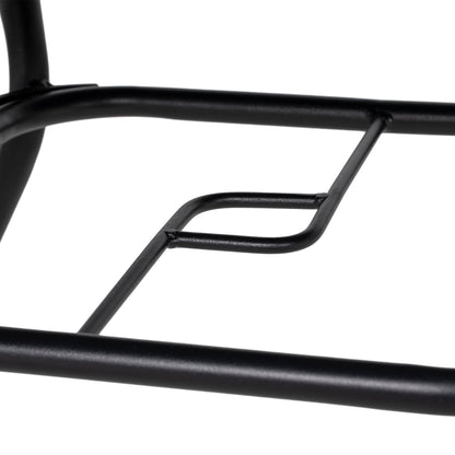 Garden Furniture Set 1 Square Table and 4 Folding Chairs, Epoxy Metal Garden Furniture, 5 Pieces for 4 People - Parasol Hole - Black