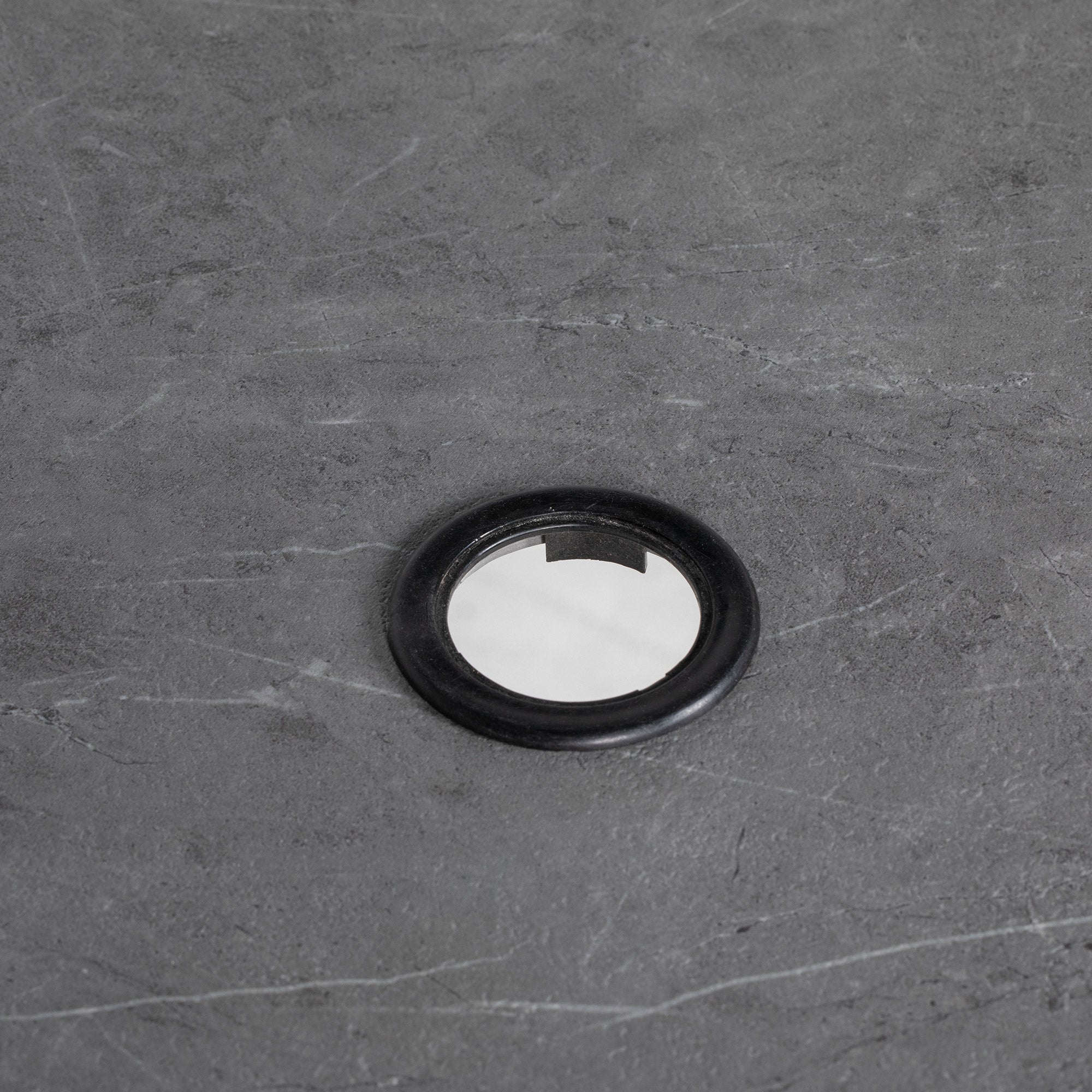 Garden Furniture Set 1 Square Table and 4 Folding Chairs, Epoxy Metal Garden Furniture, 5 Pieces for 4 People - Parasol Hole - Black